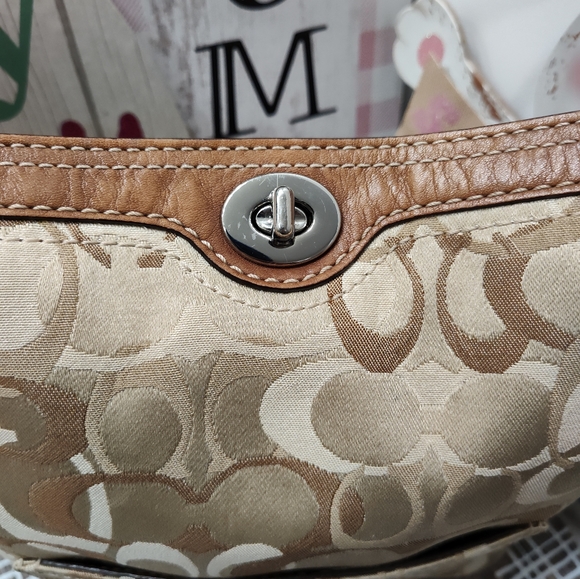 🤎 Vintage GUC Coach Signature Woven Beige Folding, Chelsea Soho Hobo Bag-10990 - Picture 14 of 14